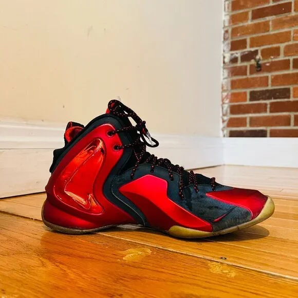 2014 PreOwned Nike Lil Penny Posite University Red Black Men Shoes - Picture 2 of 16